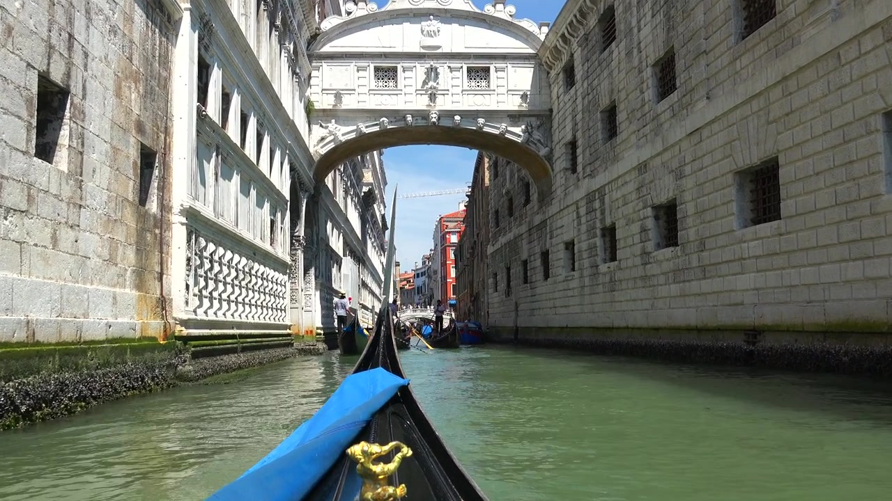 Balade en gondole sous le Pont des Soupirs à Venise