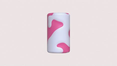 textura rosa blanca forma geométrica movimiento de renderización en 3d