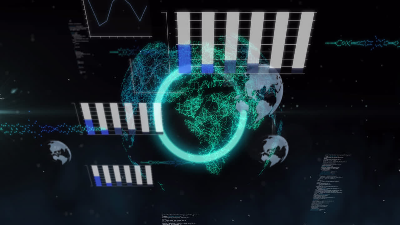 animación de las estadísticas y el procesamiento de datos en todo el mundo