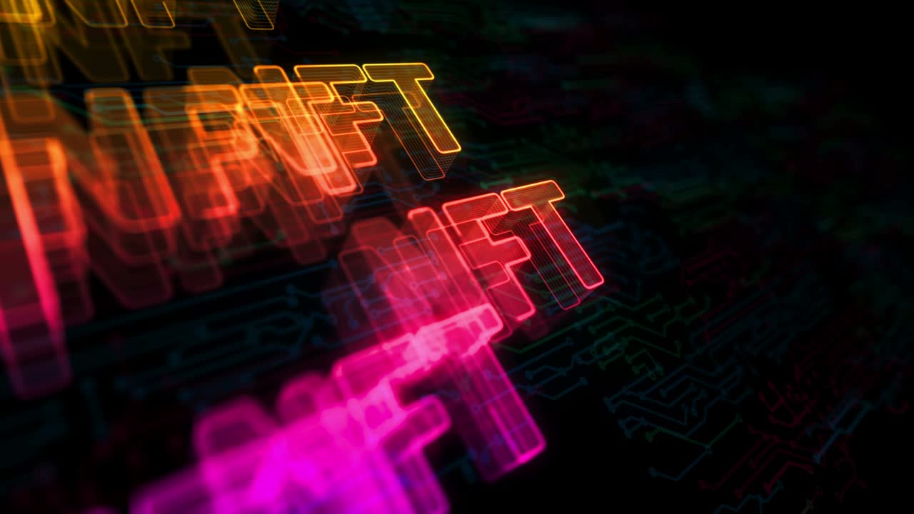 concepto de bucle cibernético de símbolo de token no fungible de nft