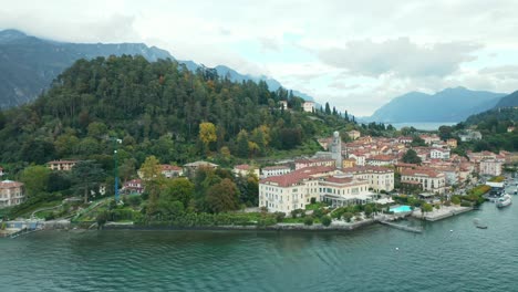 aerial: bellagio is a comune in the province of como in the italian region of lombardy