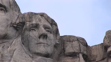 thomas jefferson is featured in this closeup of mt rushmore