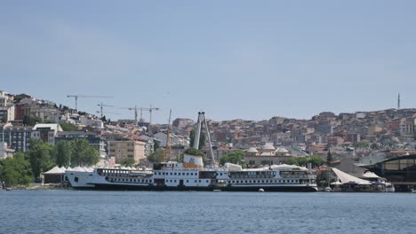 istanbul waterfront with ships and cityscape