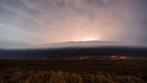 lightning flickering through approaching storm clouds time lapse