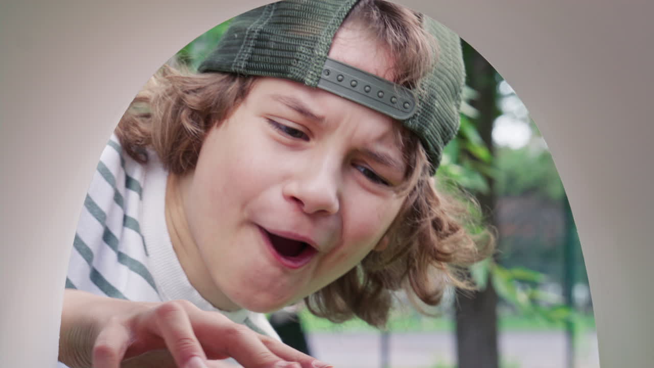 Excited Young Boy Retrieving Parcel from Outdoor Mailbox