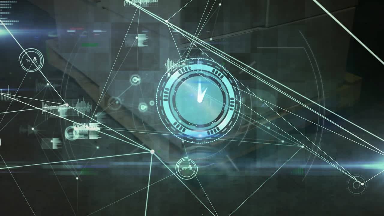 연결 네트워크를 통해 이동하는 시계의 애니메이션