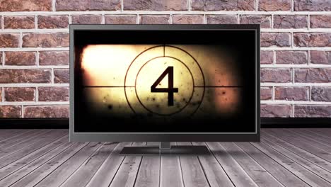 television with a film countdown