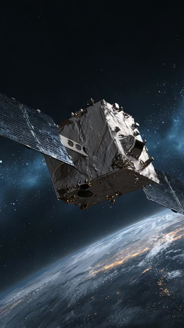 An advanced satellite orbits Earth, capturing breathtaking views of the planet and the cosmos while contributing to important scientific discoveries