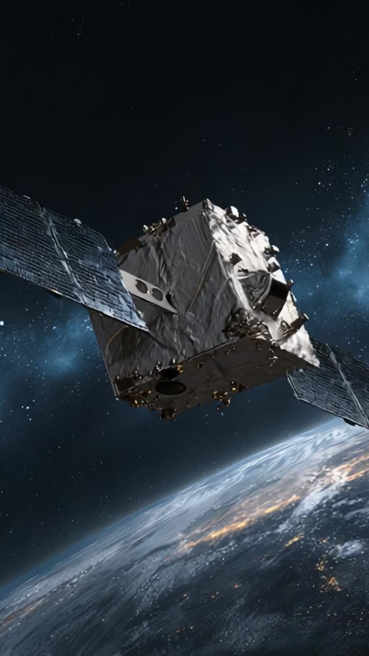 An advanced satellite orbits Earth, capturing breathtaking views of the planet and the cosmos while contributing to important scientific discoveries