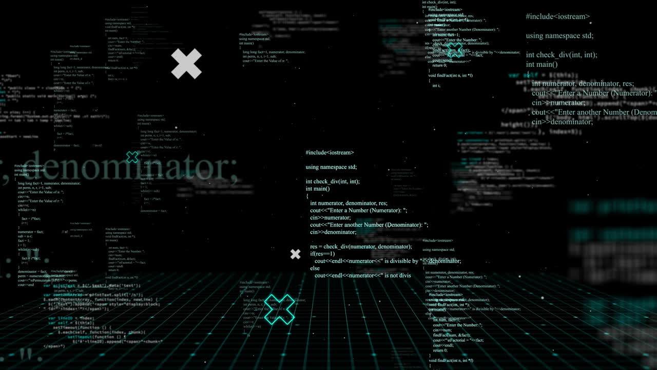 animatie van gegevensverwerking op zwarte achtergrond