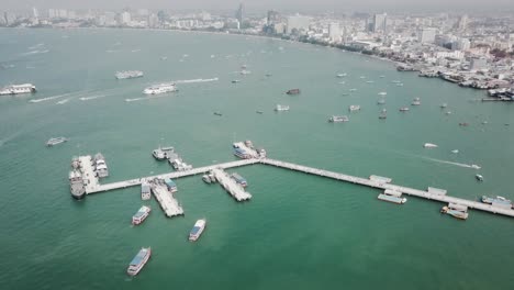 Aerial View of Pattaya Harbor and Pier