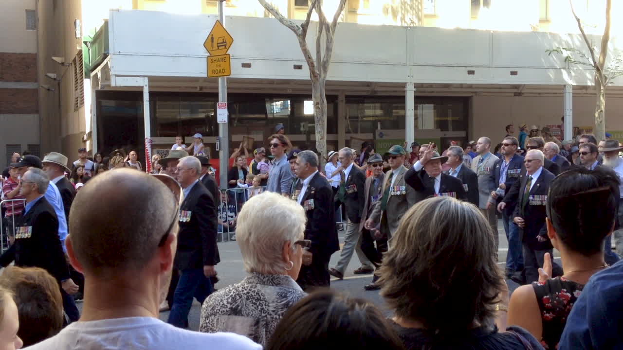 Men and Soldiers from 3RAR march on Anzac Day 2015 Lest We Forget Australian War Memorial Remembrance Day