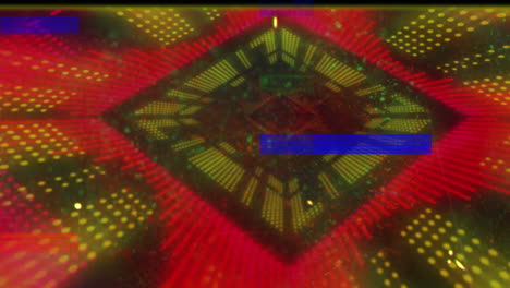 animación de patrones de luz amarilla y roja que se mueven con distorsión de color