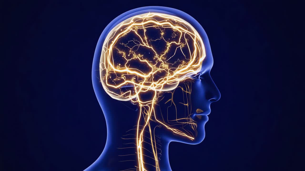 Illustration of the human brain and nervous system