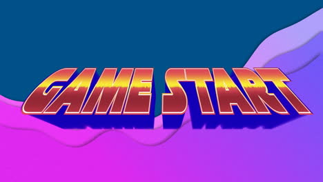 animation of game start on blue and pink background