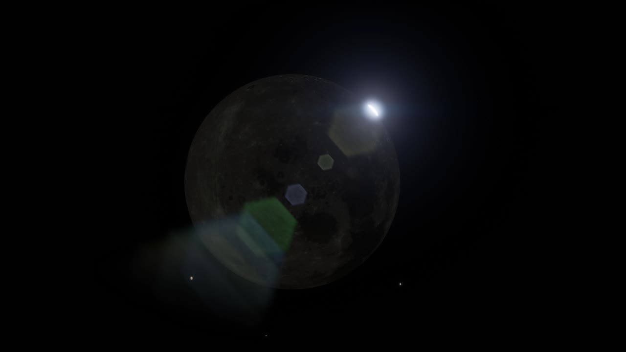 Sunrise And Moon View From Space