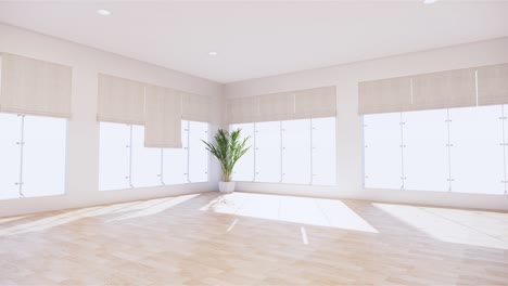 vintage empty room interior with wooden floor on white wall background. 3d rendering