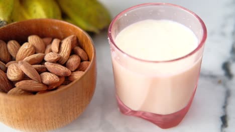 almond milk and almonds