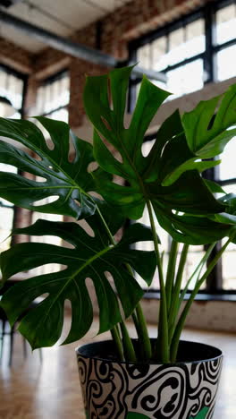 monstera plant in modern industrial interior