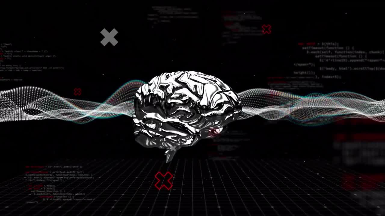 Animation of data processing over human brain