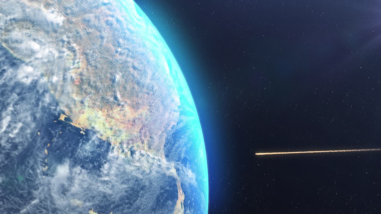 Earth from Space with Comet