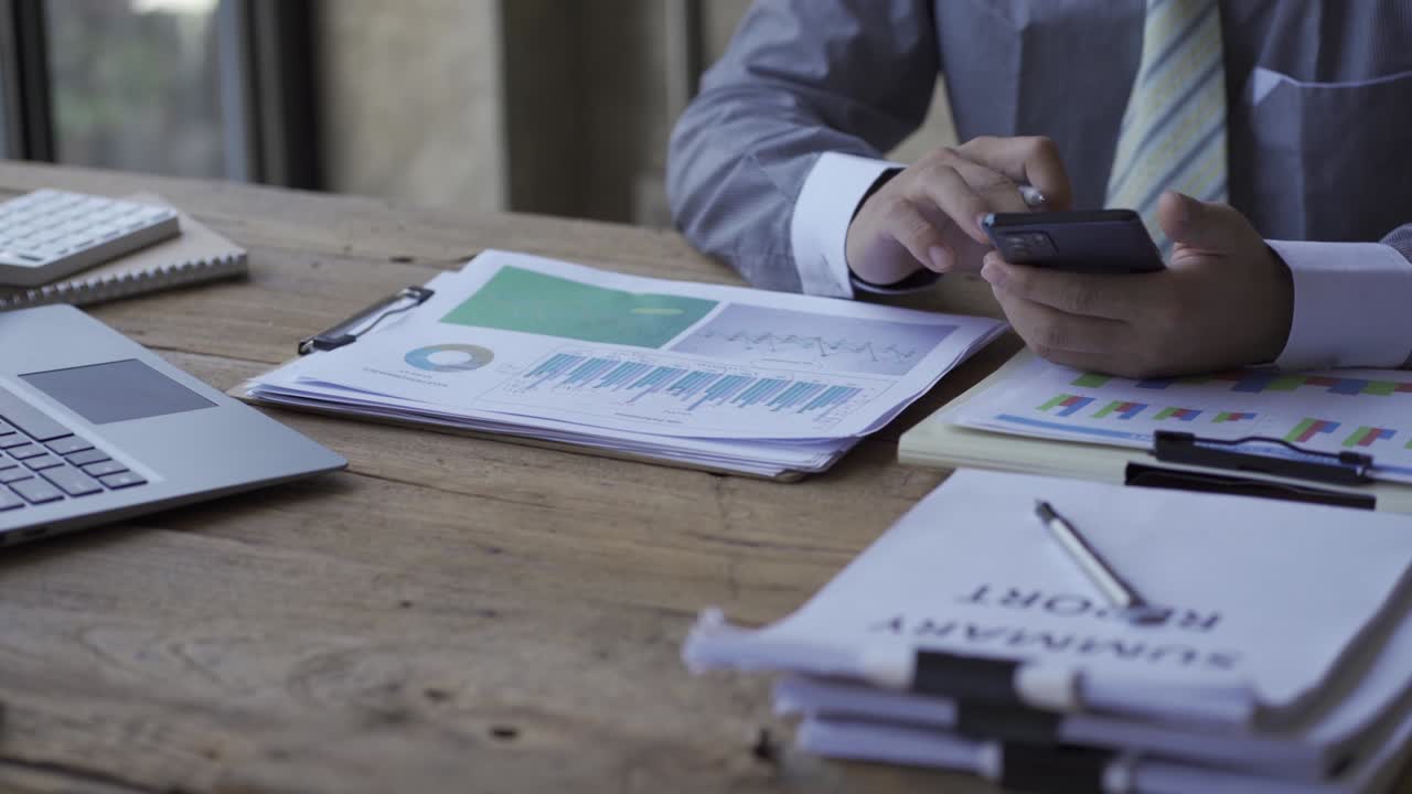 Business people develop business projects and analyze market data working in the office with business reports and stock analysis documents. paperwork concept