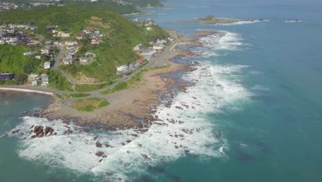 Overhead-view-of-the-south-coast-marine-reserve-in-Wellington,-New-Zealand