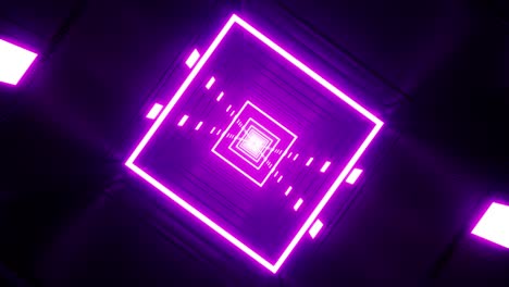 luz púrpura brillante en el bucle del túnel cuadrado vj