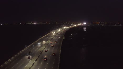 road bridge at night drone 04