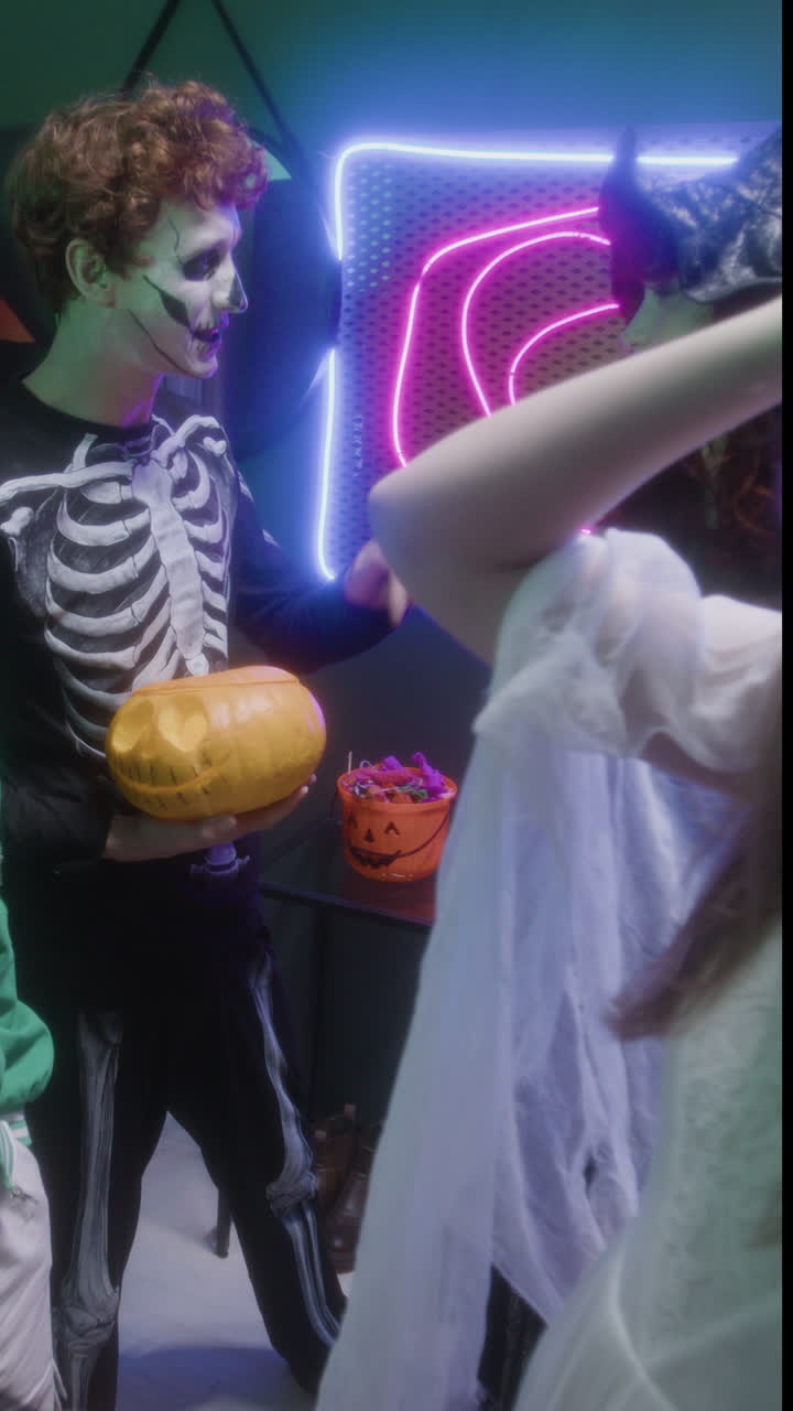 Halloween Party with Costumed People