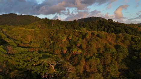 Drone-aerial-footage-of-Jaco-Costa-Rica-rainforest-coast-trees-jungle-Central-America