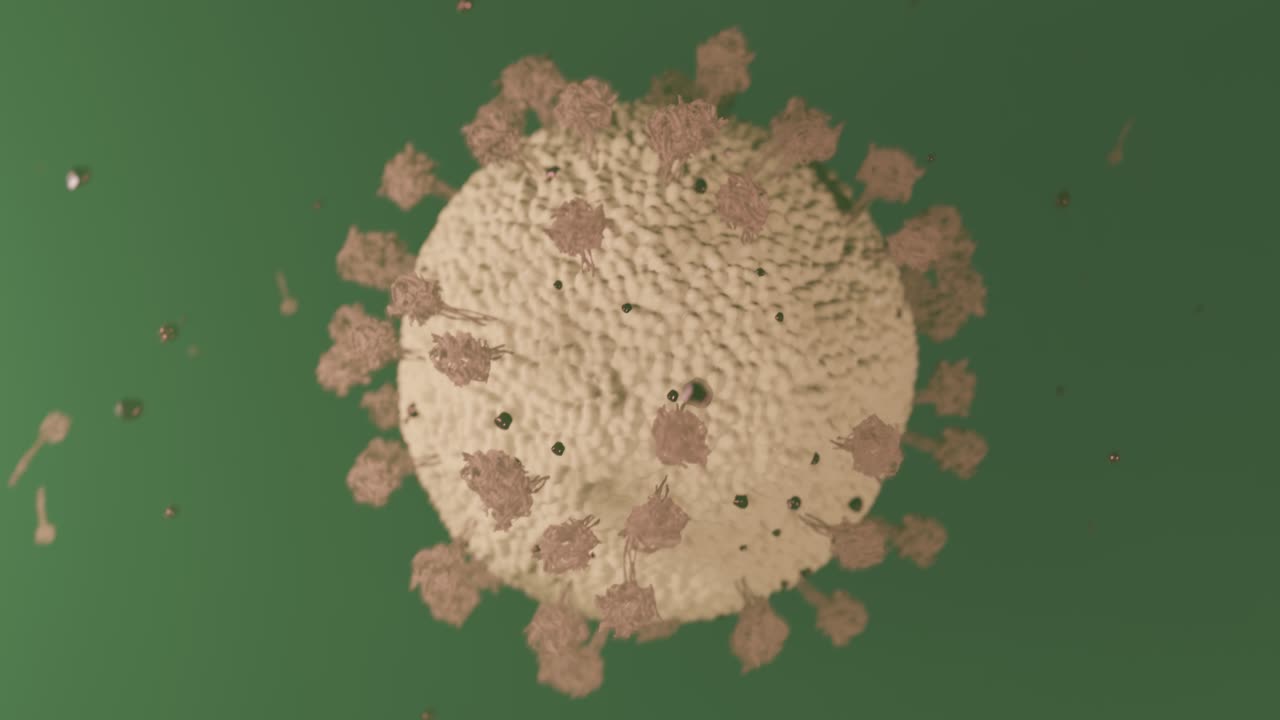 Virus coronavirus microscopico covid 19 cellula ncov infezione corona macro.