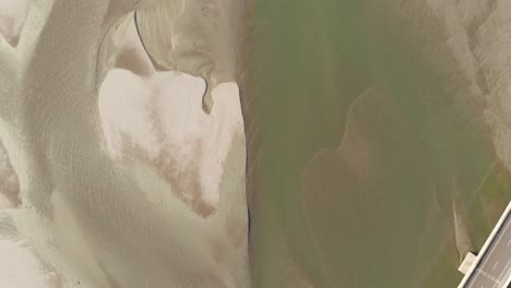 birds eye view of abstract sand formation in a dried up river in assam, india