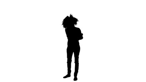 silhouette of a woman talking on the telephone