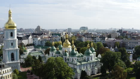 aerial view of saint sophia cathedral in kiev, ukraine - drone shot