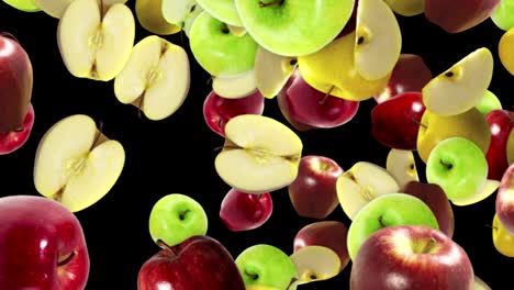 falling apples background, loop,  60fps, with alpha channel