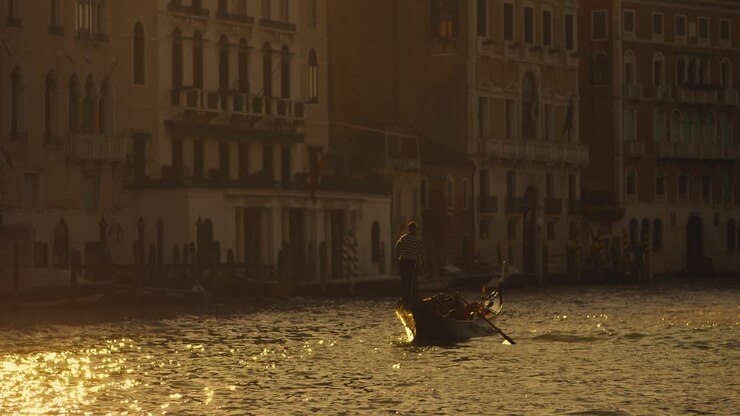 Gondola at Sunset in Venice
