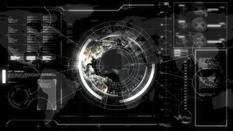 Animación-Del-Procesamiento-De-Datos-Sobre-El-Globo-Y-El-Escaneo-Del-Alcance.