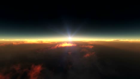 volando por encima de las nubes amanecer 4k