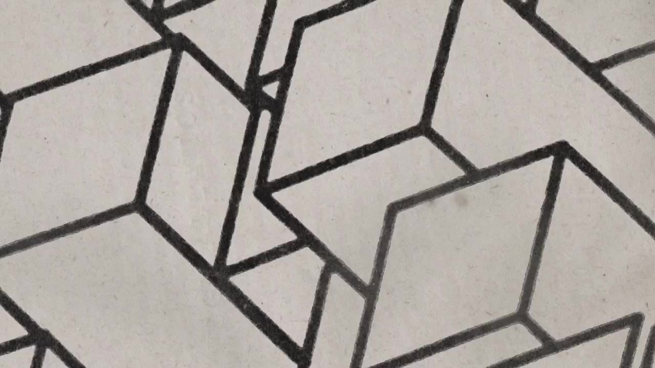 Abstract Geometric Pattern Animation with Shifting Black Lines
