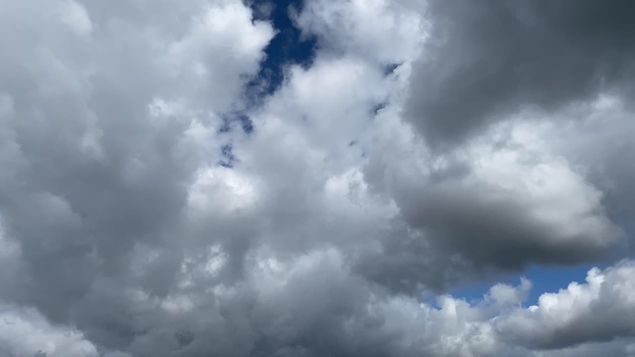 Epic Time Lapse of fast moving light and dark clouds during beautiful summer day