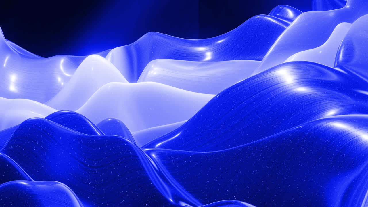 4k에서 루프 파란 액체 배경; 푸른 액체의 밝은 반이는 표면에 추상적인 파동 패턴; 부드러운 애니메이션에서 페인트 액체에 파동; 점성 3d 액체; 창의적인 배경