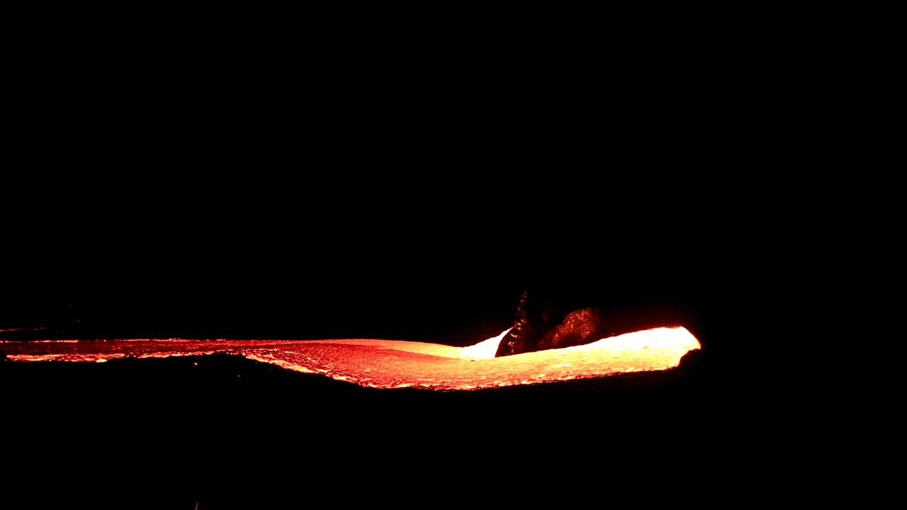 하와이 - 화산 국립 공원의 빅 아일랜드에서 볼 수 있었던 인상적인 용암 스트림으로 밤 하이킹 5부