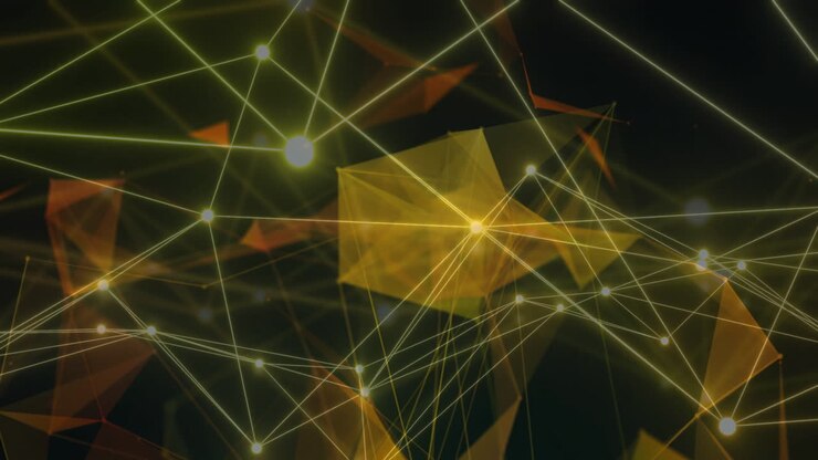 Animation of network of connections over black background