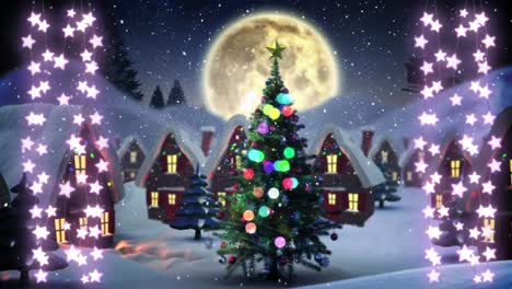 Leuchtende-Lichterketten-Mit-Weihnachtskulisse