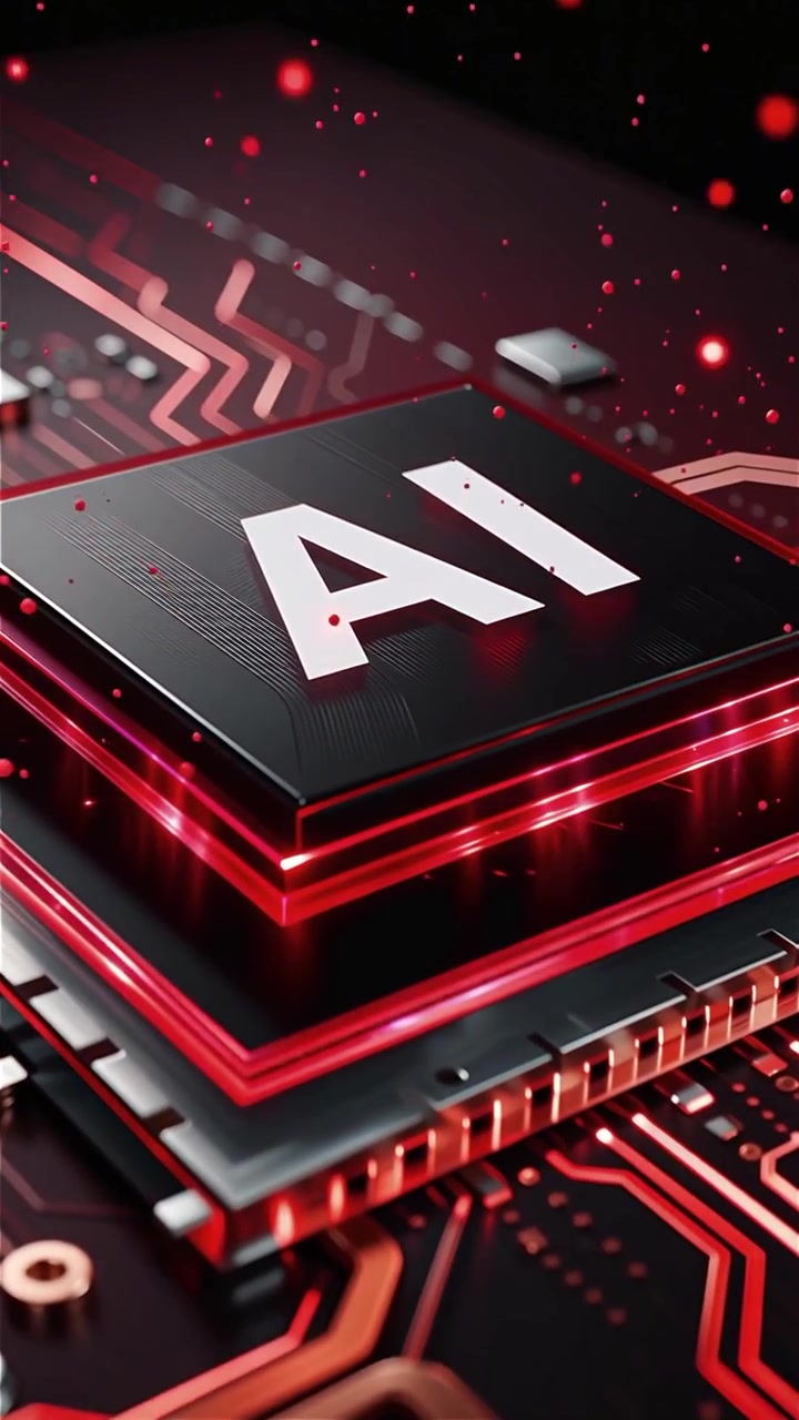 Futuristic AI Chip Motherboard Technology Background
