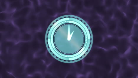 animation of clock moving fast over liquid background