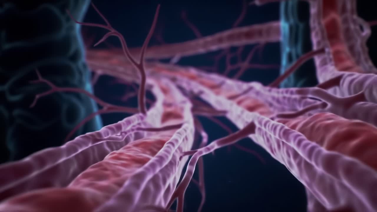 Exploring the Complex Network of Blood Vessels: A Visual Journey Through the Human Circulatory System Represented in Intricate Detail