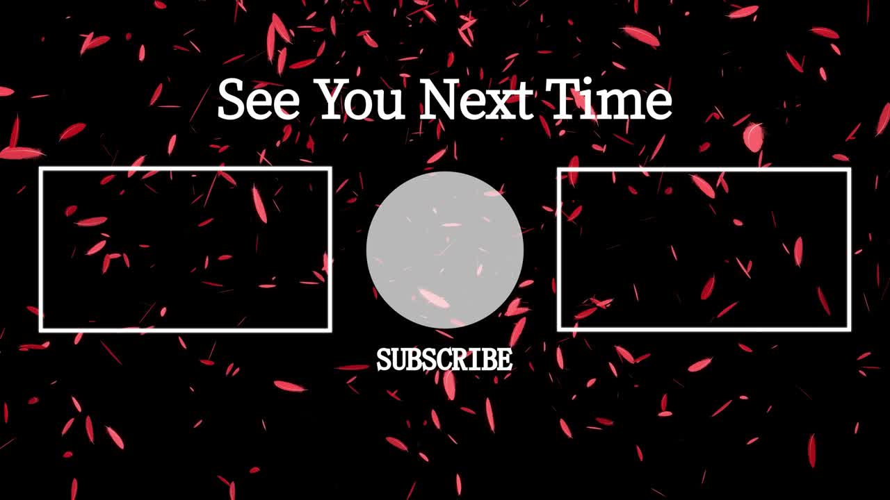 털 떨어지는 입자 끝 카드 끝 화면 모션 그래픽