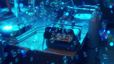 night party bubble machine blowing bubbles